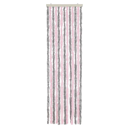 Fly Curtain Silver Grey and Pink 56x200 cm Chenille