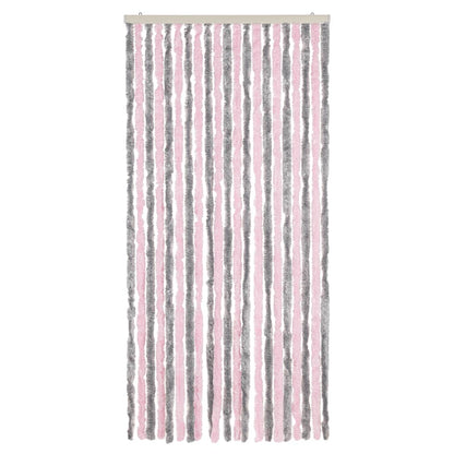 Fly Curtain Silver Grey and Pink 90x220 cm Chenille