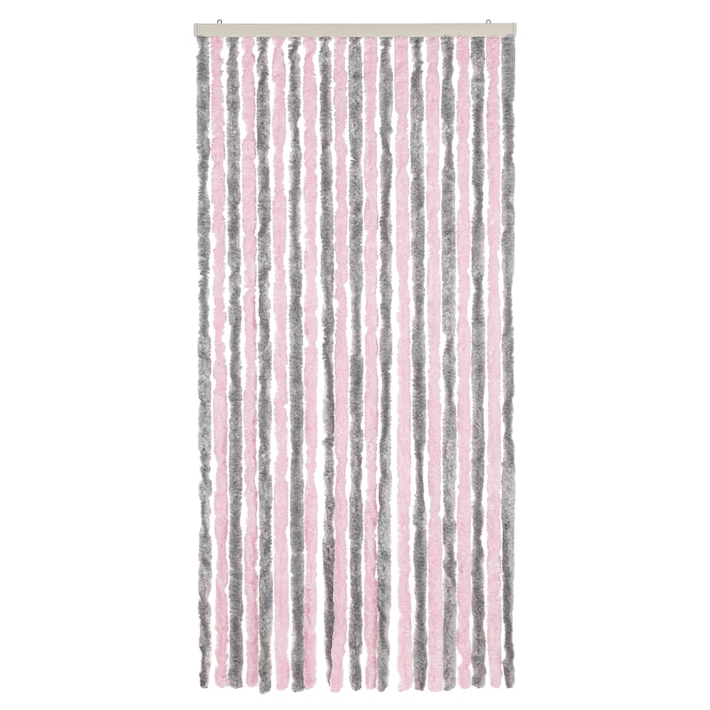 Fly Curtain Silver Grey and Pink 90x220 cm Chenille