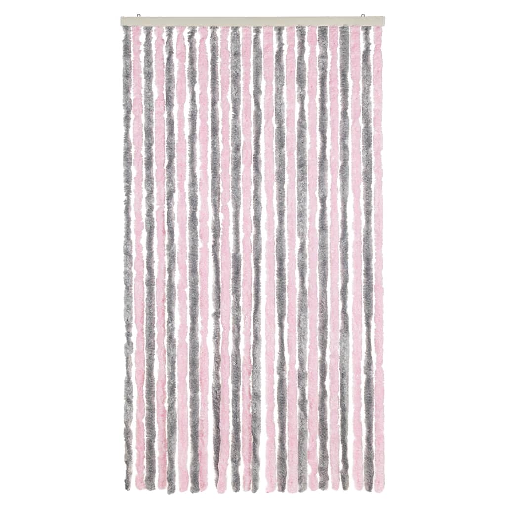 Fly Curtain Silver Grey and Pink 100x200 cm Chenille