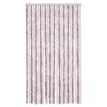Fly Curtain Silver Grey and Pink 100x200 cm Chenille