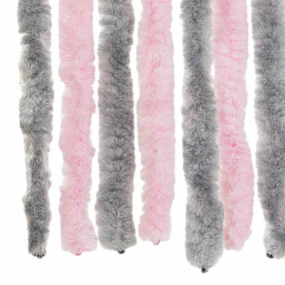 Fly Curtain Silver Grey and Pink 100x200 cm Chenille