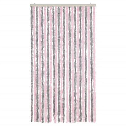 Fly Curtain Silver Grey and Pink 100x220 cm Chenille