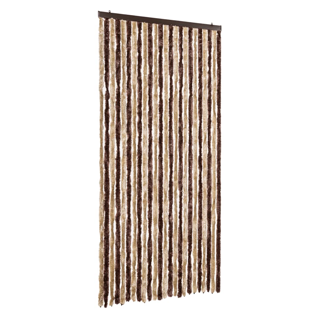 Fly Curtain Beige and Light Brown 100x200 cm Chenille