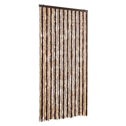 Fly Curtain Beige and Light Brown 100x230 cm Chenille