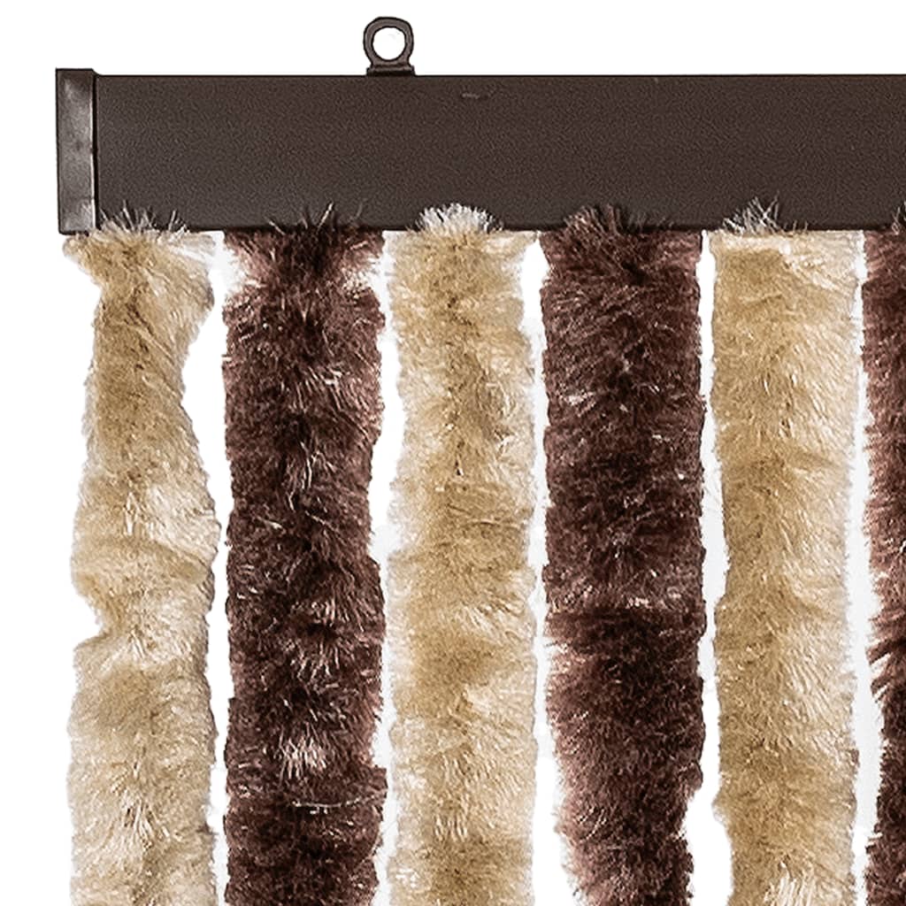 Fly Curtain Beige and Light Brown 100x230 cm Chenille