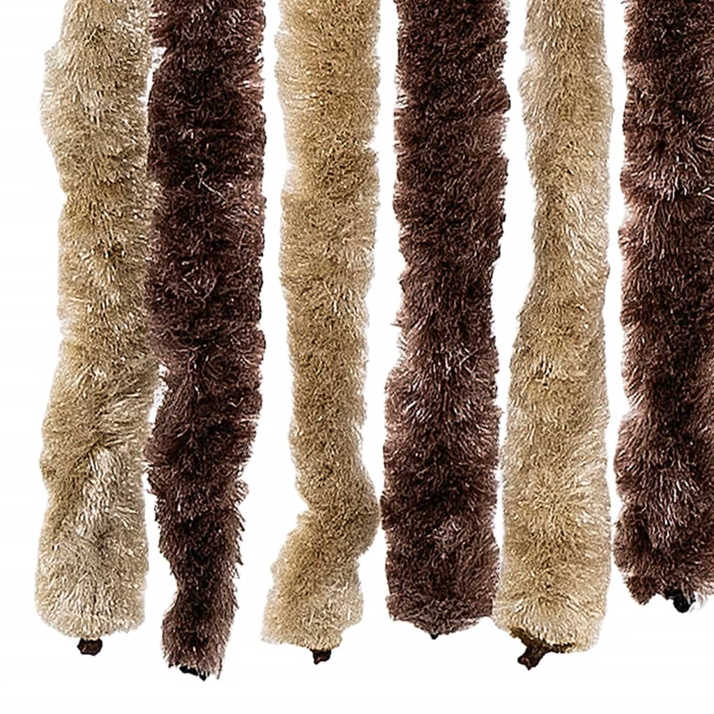 Fly Curtain Beige and Light Brown 100x230 cm Chenille