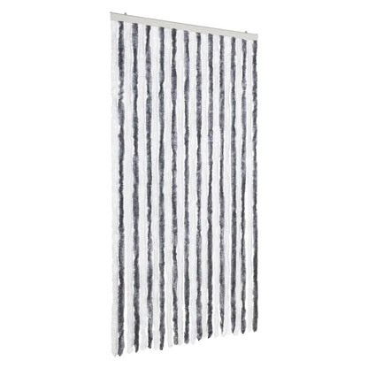 Fly Curtain Grey and White 100x230 cm Chenille