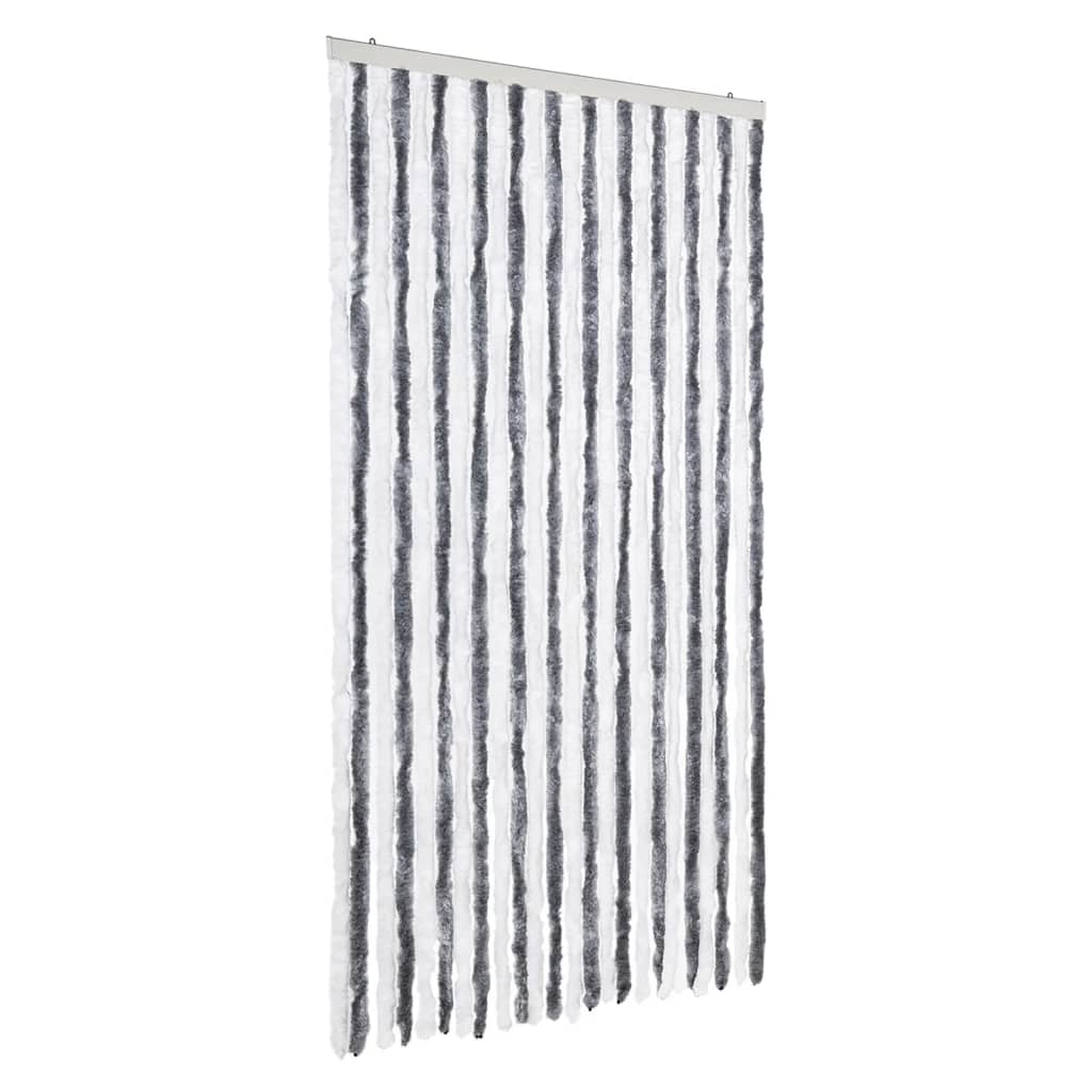 Fly Curtain Grey and White 100x230 cm Chenille