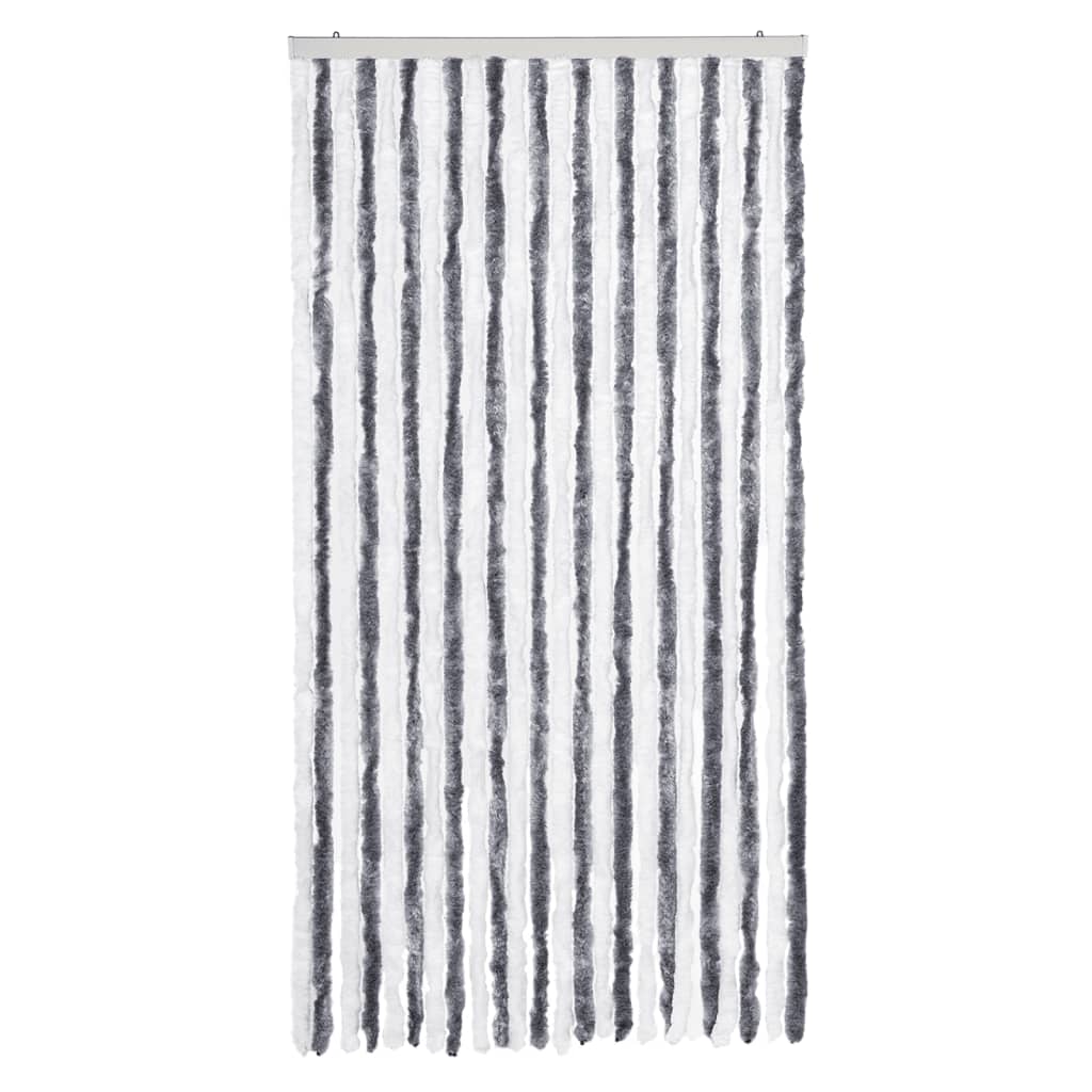 Fly Curtain Grey and White 100x230 cm Chenille