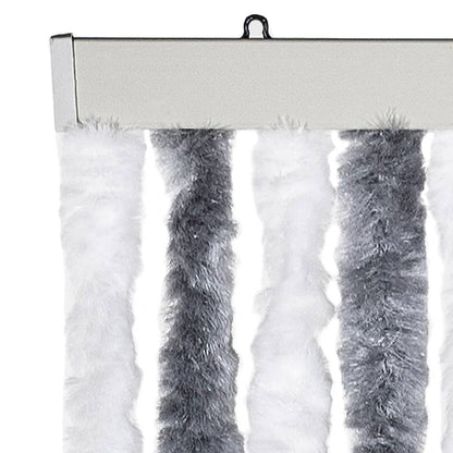 Fly Curtain Grey and White 100x230 cm Chenille