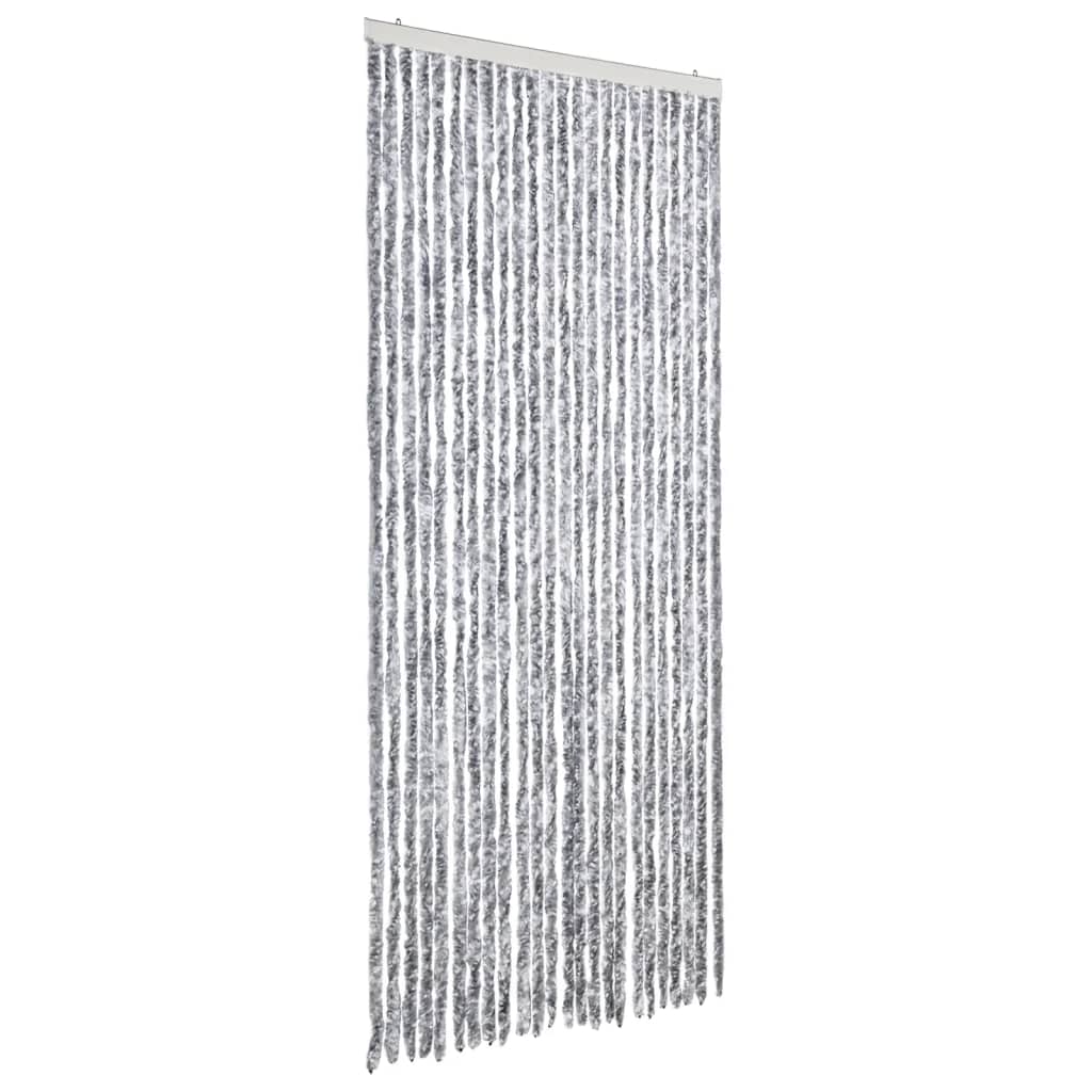 Fly Curtain White and Grey 100x200 cm Chenille