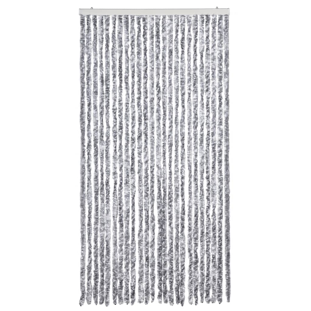 Fly Curtain White and Grey 100x200 cm Chenille