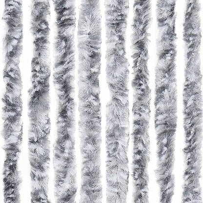 Fly Curtain White and Grey 100x200 cm Chenille