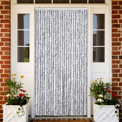 Fly Curtain White and Grey 100x200 cm Chenille