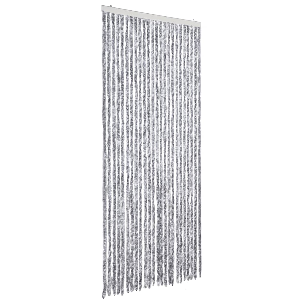 Fly Curtain White and Grey 100x230 cm Chenille