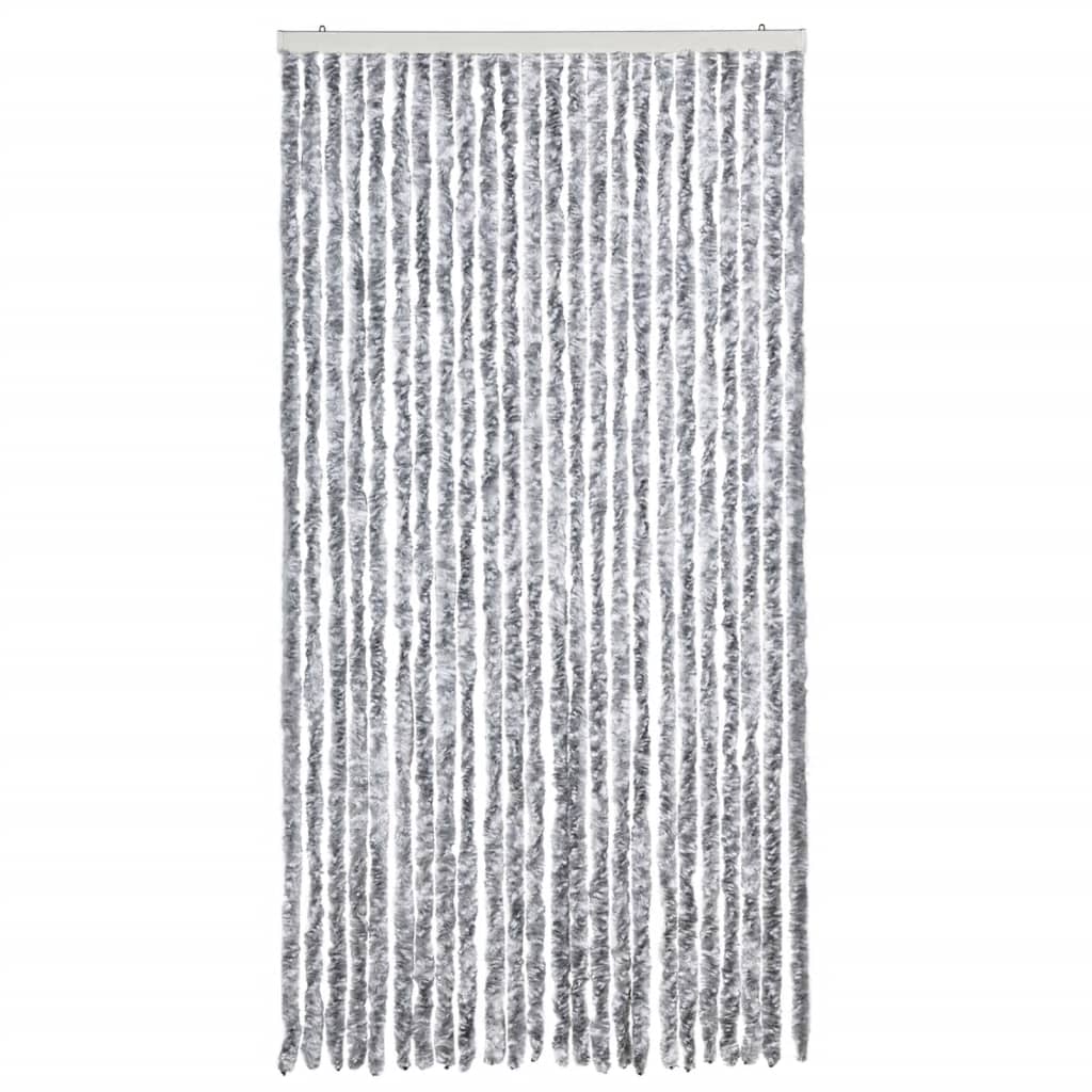 Fly Curtain White and Grey 100x230 cm Chenille