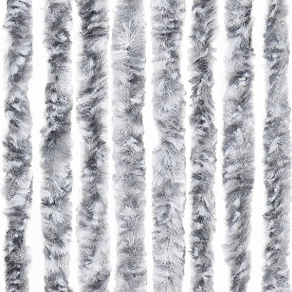 Fly Curtain White and Grey 100x230 cm Chenille