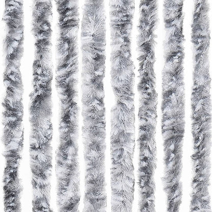 Fly Curtain White and Grey 100x230 cm Chenille
