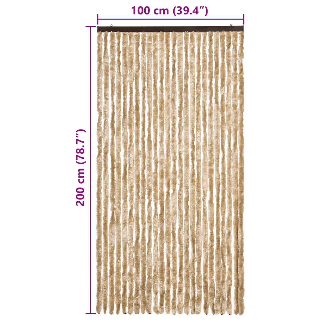 Fly Curtain Beige 100x200 cm Chenille