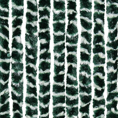 Fly Curtain Green and White 90x200 cm Chenille
