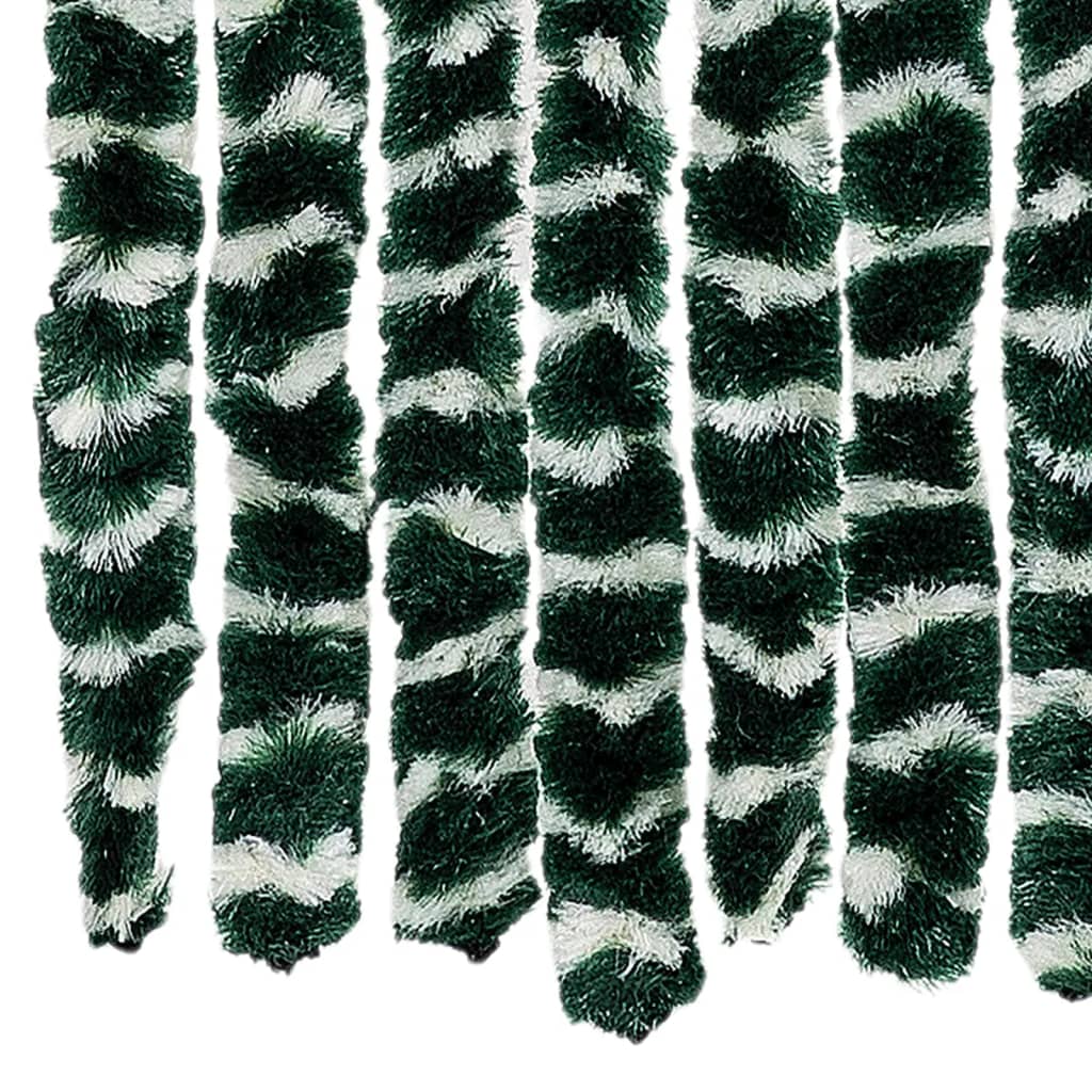 Fly Curtain Green and White 100x230 cm Chenille