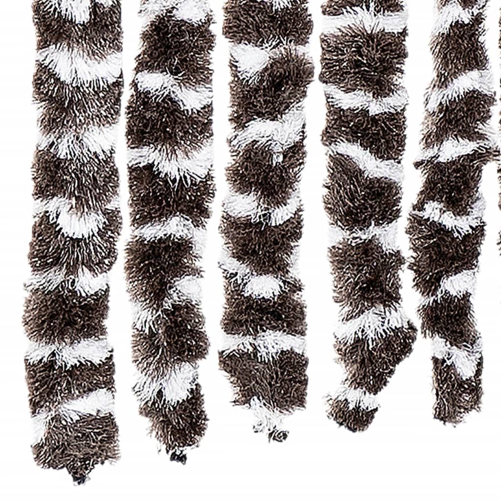 Fly Curtain Brown and White 100x230 cm Chenille