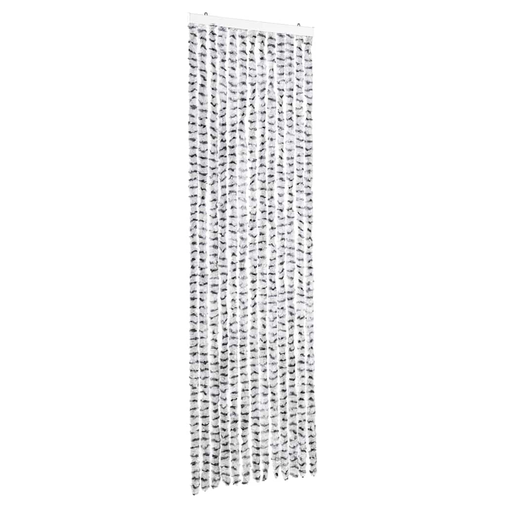 Fly Curtain Light Grey and Dark Grey 56x200 cm Chenille