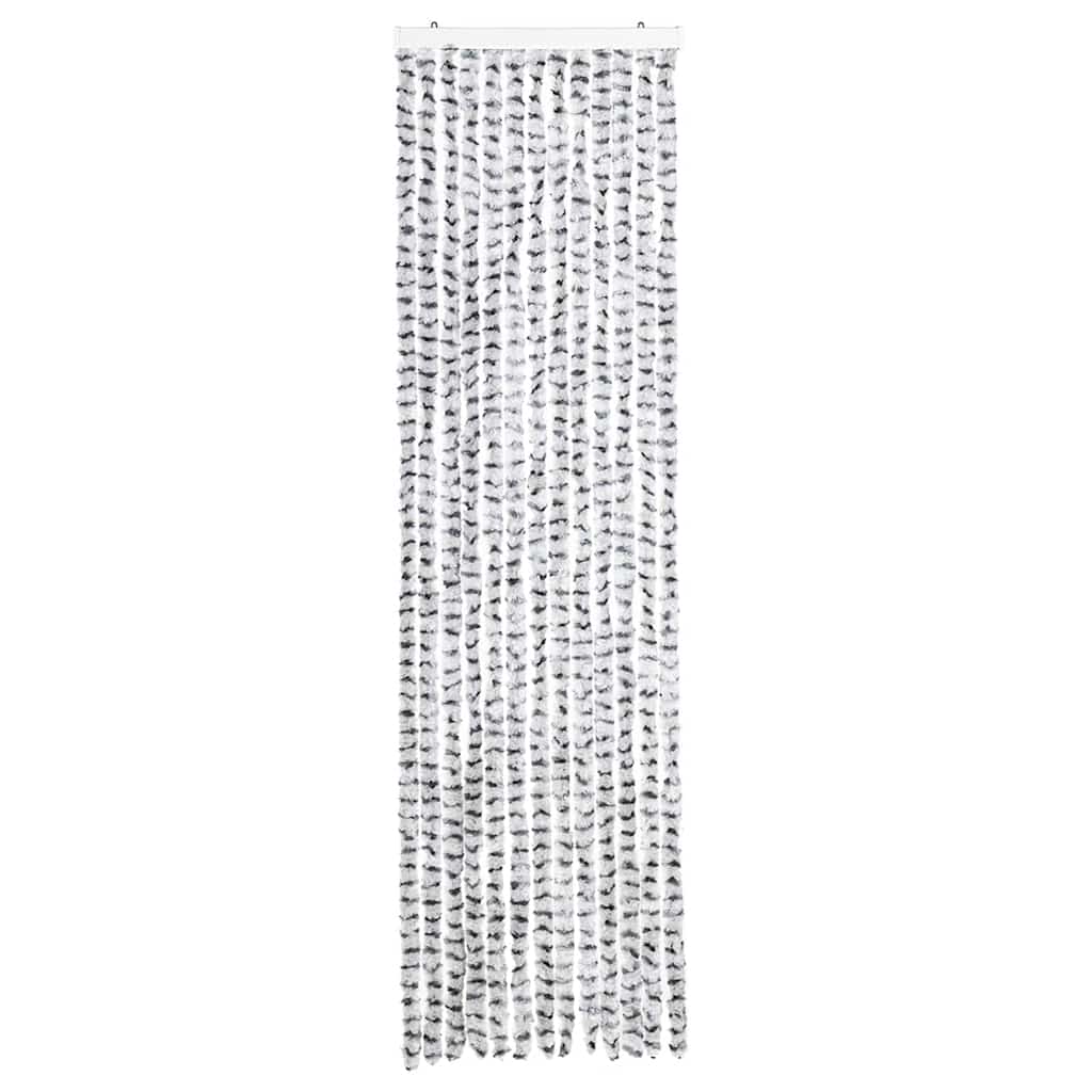 Fly Curtain Light Grey and Dark Grey 56x200 cm Chenille