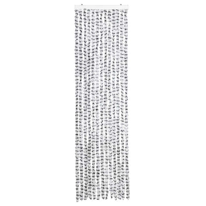 Fly Curtain Light Grey and Dark Grey 56x200 cm Chenille