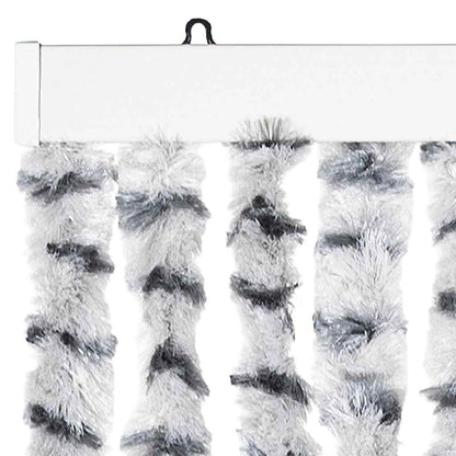 Fly Curtain Light Grey and Dark Grey 56x200 cm Chenille