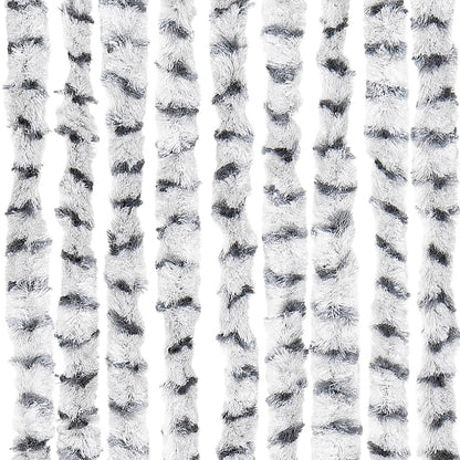 Fly Curtain Light Grey and Dark Grey 90x200 cm Chenille