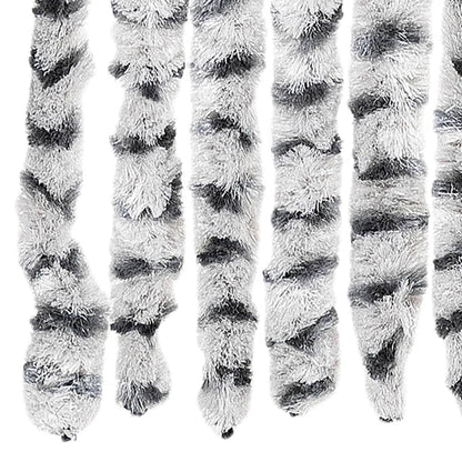 Fly Curtain Light Grey and Dark Grey 90x200 cm Chenille