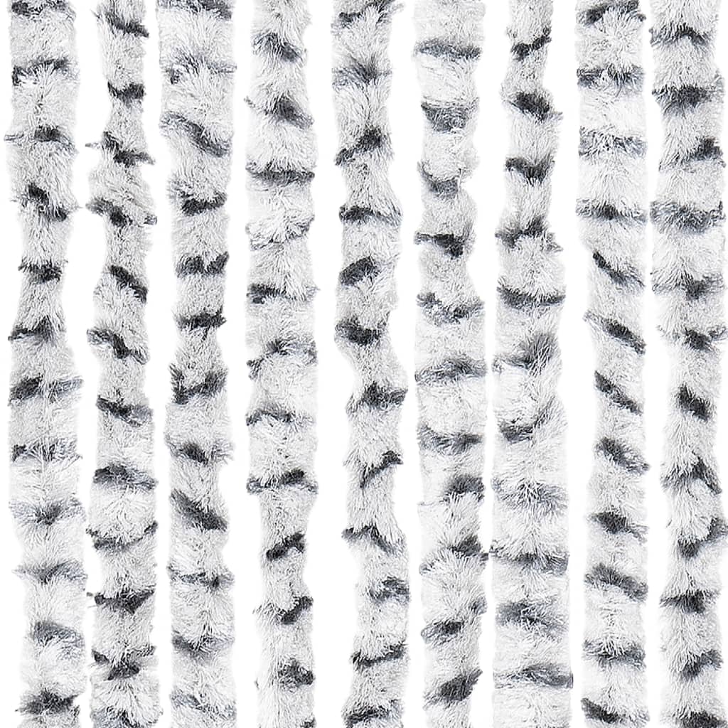 Fly Curtain Light Grey and Dark Grey 100x200 cm Chenille