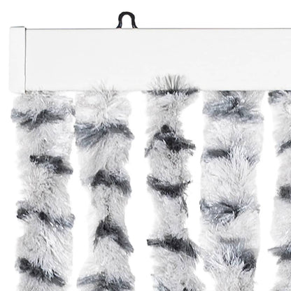 Fly Curtain Light Grey and Dark Grey 100x230 cm Chenille