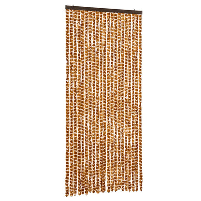 Fly Curtain Ochre and White 90x200 cm Chenille