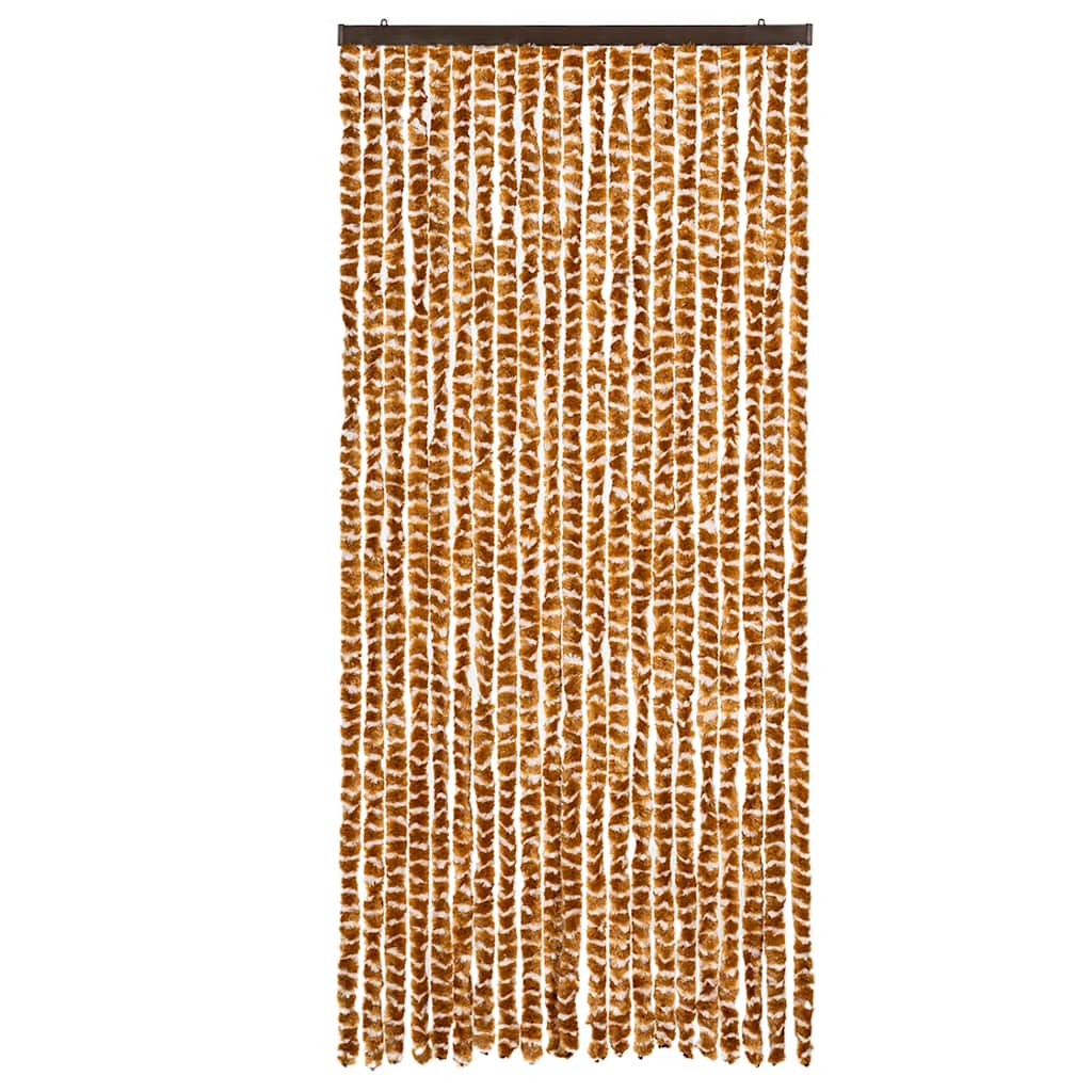 Fly Curtain Ochre and White 90x200 cm Chenille