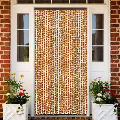 Fly Curtain Ochre and White 100x200 cm Chenille