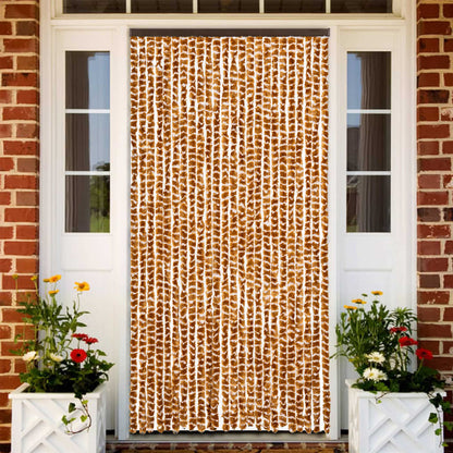 Fly Curtain Ochre and White 100x230 cm Chenille