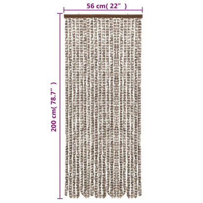 Fly Curtain Taupe and White 56x200 cm Chenille