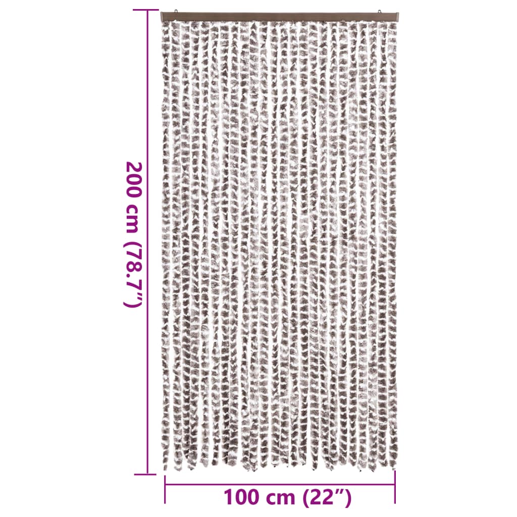 Fly Curtain Taupe and White 100x200 cm Chenille