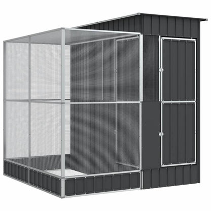 Aviary with Extension Silver 209x203x216 cm Steel