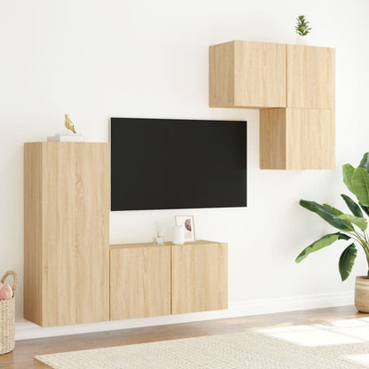 TV Wall Unit | Sonoma Oak | Engineered Wood | Medium | TV Wall Unit