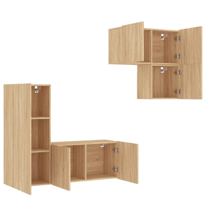 TV Wall Unit | Sonoma Oak | Engineered Wood | Medium | TV Wall Unit