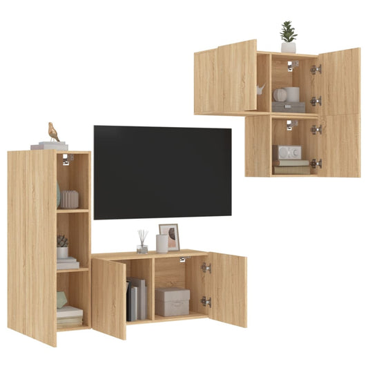 TV Wall Unit | Sonoma Oak | Engineered Wood | Medium | TV Wall Unit