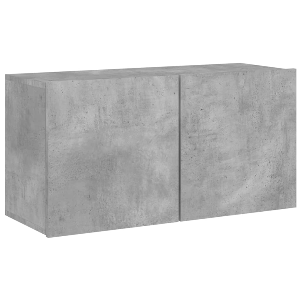 4 Piece TV Wall Units Concrete Grey Engineered Wood