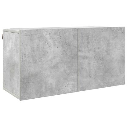 4 Piece TV Wall Units Concrete Grey Engineered Wood