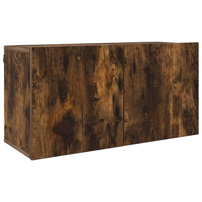 4 Piece TV Wall Units Smoked Oak Engineered Wood