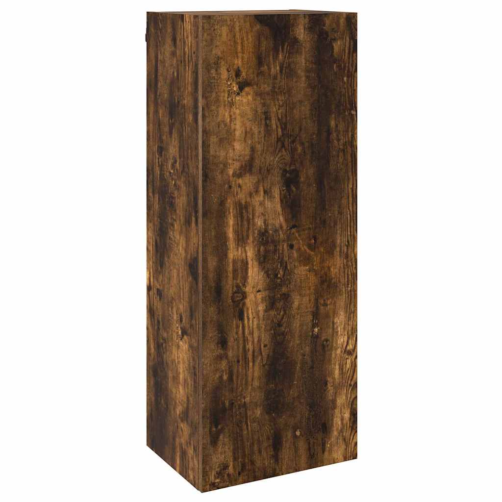 4 Piece TV Wall Units Smoked Oak Engineered Wood