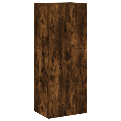 4 Piece TV Wall Units Smoked Oak Engineered Wood